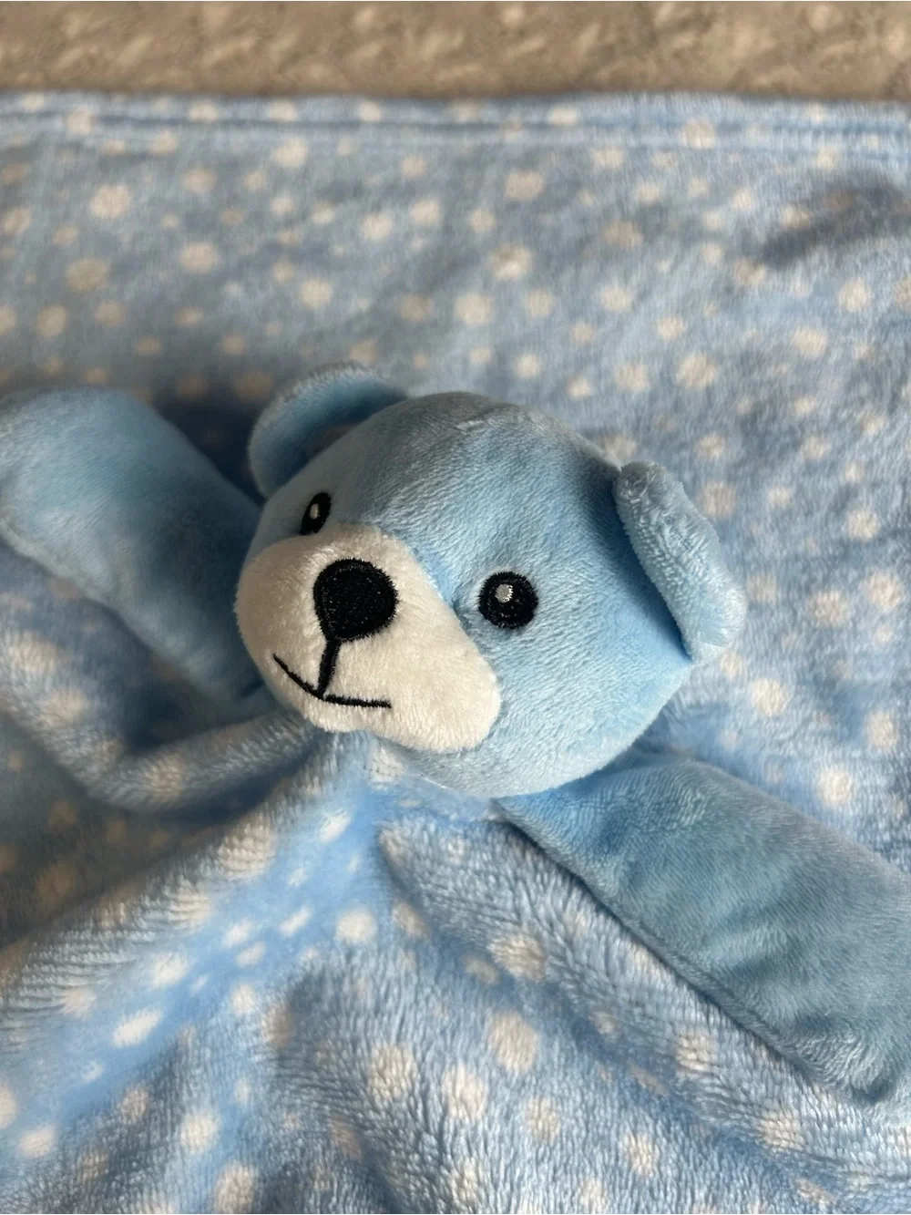 Activities by Baby Mode Blue Teddy Bear Lovey Security Blanket White Stars Plush